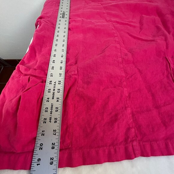 Mosaic USA Womens Fuchsia Linen Tunic Top with Pockets 3/4 Sleeve Loose Fit XL - Picture 6 of 8